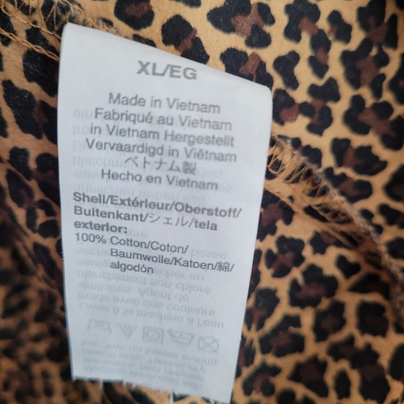 J. Crew Women's Cheetah Animal Print Long Sleeve Button Down Top XL Black Brown - Picture 4 of 8
